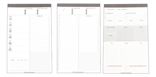 Bloc De Notas Time Plan, Portátil Y Escritorio, 3 Unidades