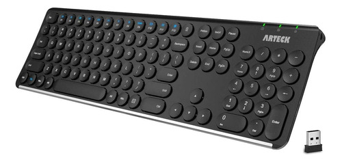 Teclado Arteck Inalámbrico Acero Inoxidable 2.4 G/negro