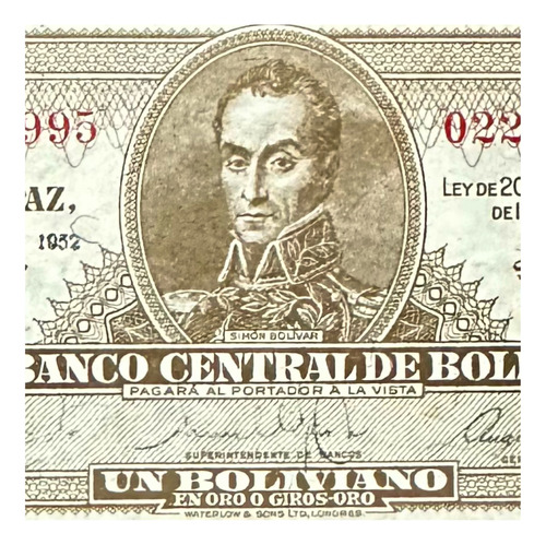 Bolivia - 1 Boliviano - Año 1928 - P #128 - Bolivar