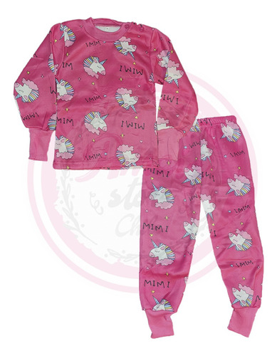 Imagen 1 de 8 de Pijama Infantil 2 Pzas Polar Unicornio, Conejo Y Mas...