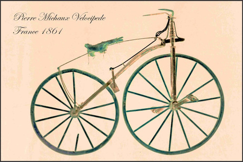 Lienzo Tela Poster Bicicleta Velocípedo Francia 1861 50 X 75