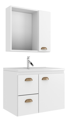 Gabinete Banheiro C/ Espelheira 60cm Multimóveis Cr10072 Bco