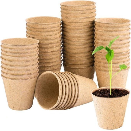 50 Macetas Biodegradables Fibra Coco Germinación Orgánanica