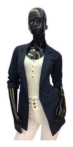 Imagen 5 de 8 de Saco Blazer Mujer Manga 3/4 Formal Casual Cuello Solapa