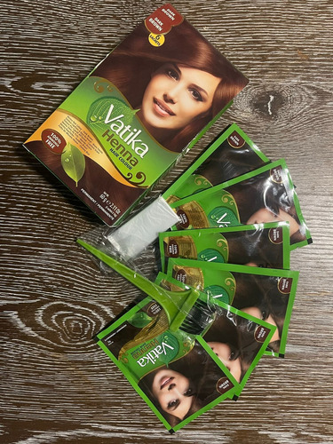 Tinte Para Cabello Castaño Marrón Sin Amoníaco Vatika Henna Tono Brown