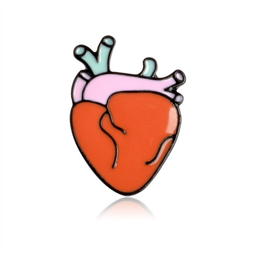 Pin Metalico Corazón Anatómino Doctor Cardiologo Medico.