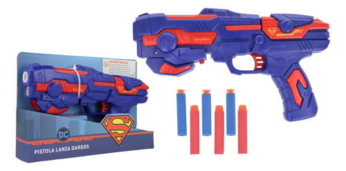Espectacular Pistola 6dardos Suaves Superman Batman Luz 25cm
