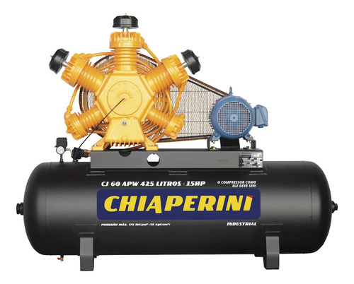 Compressor Chiaperini Cj 60 Apw 425 Litros 15hp Trifásico Trifásico