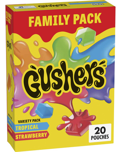 Gushers Snacks Con Sabor A Frutas, Sabores Tropical Y Fresa