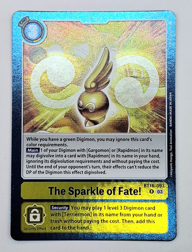 Tcg Digimon Carta The Spark Of Fate Bt16 093 R Digimon The Spark Of Fate Bt16 093 R Inglés (Usado)