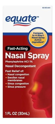 Equate Nasal Spray Descongestión Nasal 30ml Importado