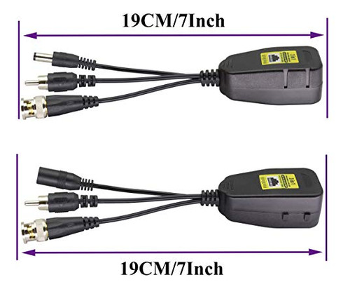 Transmisor Bnc A Rj45 Con Balun De Audio Y Video Pasivo