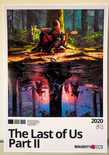 Poster The Last Of Us Part 2 Ii - Jogo Retro A4 Minimalista