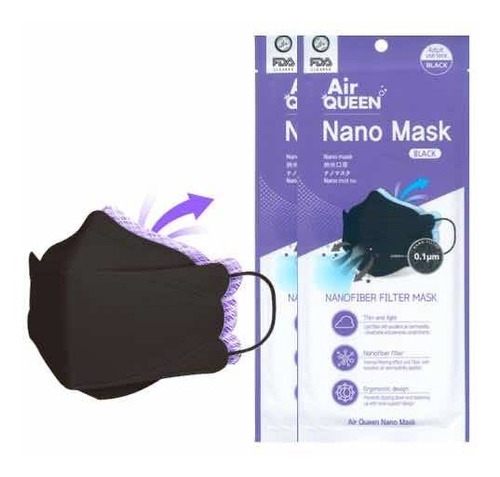 Cubrebocas Lavable Coreano Airqueen Fda Nanofibra (50pz)