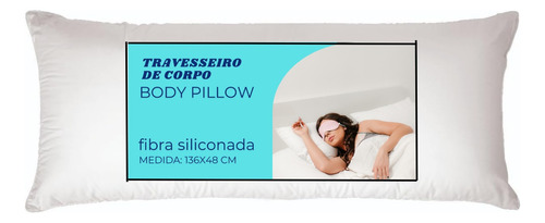 Travesseiro De Corpo Com Ziper 135x50 Antialergico Percal