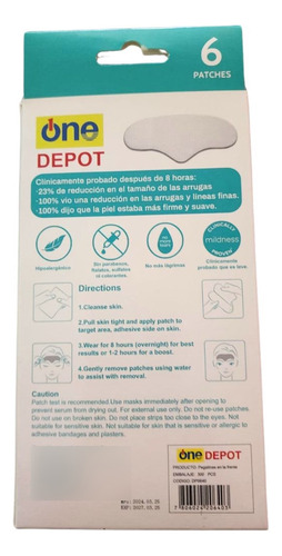 6 Parches Antiarrugas Para La Frente Microcristalino Nicotin
