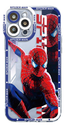 Funda Marvel Superhero Para iPhone 11, 12, 14, 15, 13, Trans