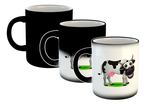 Taza Magica Vaca Divertida Infantil Sonriendo