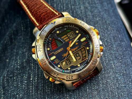Citizen Windsurf Stars Stripes C210 Excelente Estado E Raro Preto Dourado Preto (Usado)
