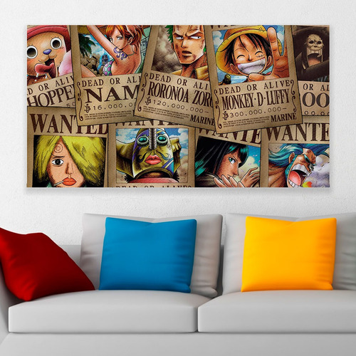 Cuadro Decorativo One Piece Carteles Se Busca Art 80x50cm