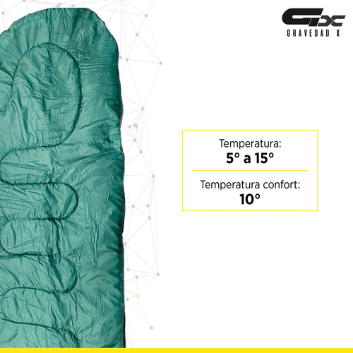 Bolsa De Dormir Rectangular Con Capucha Kushiro. Tienda Gx