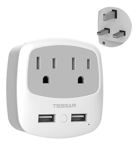 Adaptador Viajero Tomacorriente Uk Tipo G 2-usb Travel Adapt