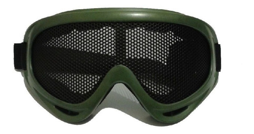 Óculos Tático De Proteção Airsoft Tela Aço Grande Com Ajuste