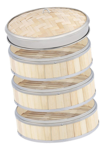 Cesta De Bambú Para Cocinar Al , Vaporera Para 24 Cm