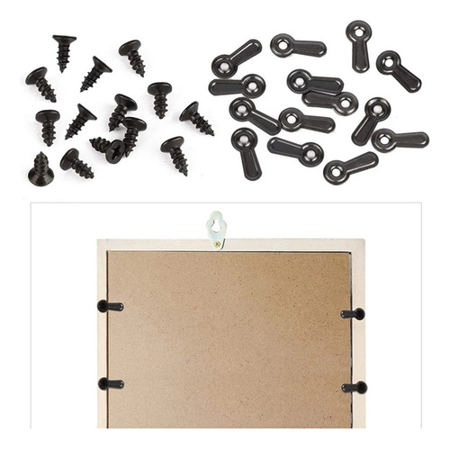 400pcs / Set Kit De Colgadores De Cuadros Negros De Metal
