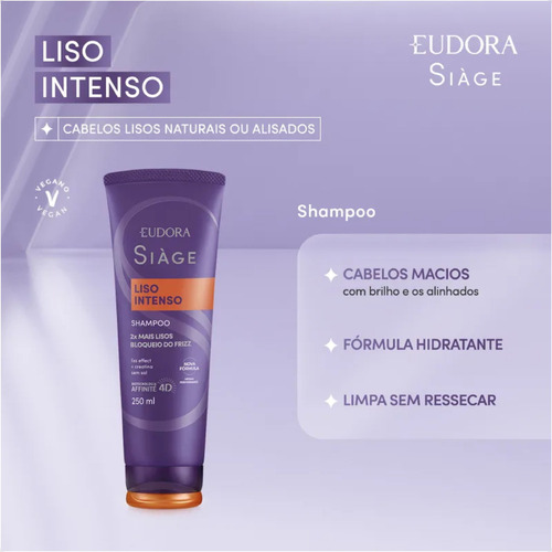 Kit Siage Liso Intenso Shampoo E Condicionador Eudora