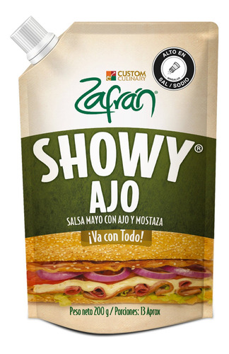 Salsa Showy Ajo Bolsa 200g Zafran - g a $41