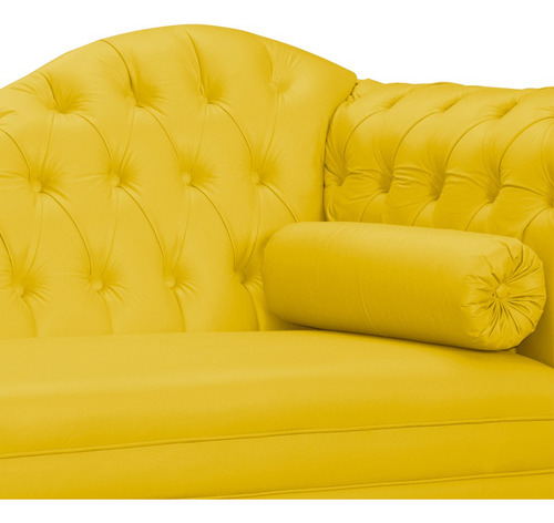 Recamier Divã Larissa Lado Esquerdo Corino Amarelo