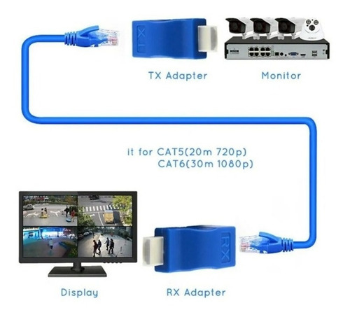 Extensor Hdmi 30 Mts Rj45 4k 2k Full Hd Por Utp Dvr Camaras