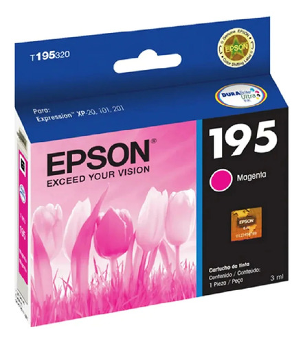 Cartucho De Tinta Epson T195 Magenta