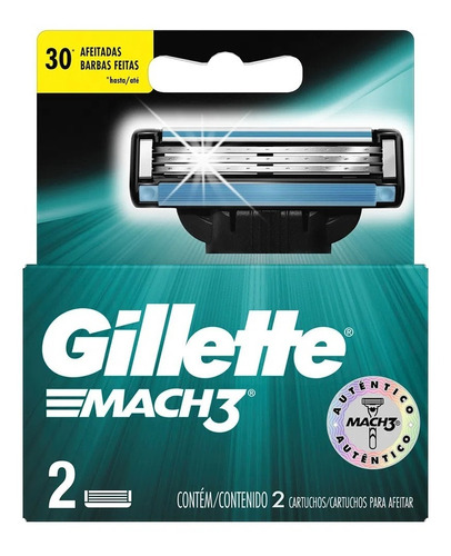 Cartuchos Afeitadoras Gillette Mach 3 Original X 2 Cartuchos