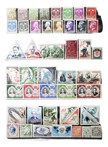 Mónaco, Lote De 46 Sellos Diferentes 1891-1969 Nu Us L18210