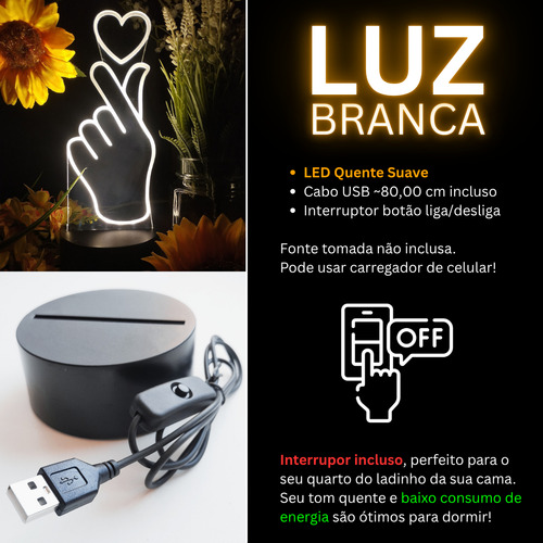 Luminaria Bts Banda Abajur Led Kpop Coreana P/ Decoração Usb