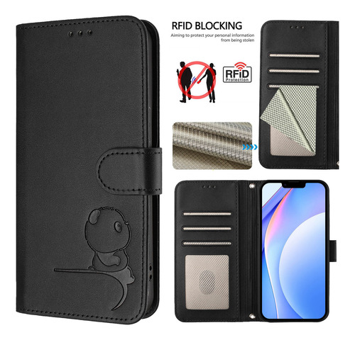 Funda Tipo Cartera Con Temática De Panda Para Cubot Note 40/p50/a10/a20/a30/max 5, Cierre Magnético, 3 Ranuras Para Tarjetas, A Prueba De Golpes