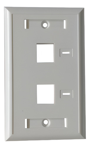 Placa De Pared Rectangular Sin Caja De 2 Puertos Rj45 Y Rj11