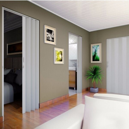 Porta Sanfonada Pvc Polifort 210cmx80cm Cinza Bcwt