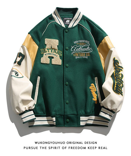 Chaqueta De Béisbol Americana Empalmada De Nueva Moda