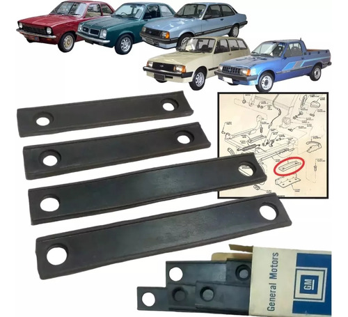 Suporte Apoio Banco Chevette Chevy Marajó Todos Kit 4 Peças