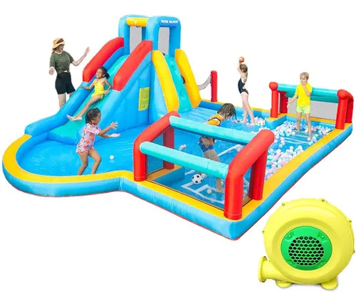 Castillo inflable para niños Parque infantil inflable con piscina Trampolín  multifunción Tobogán pequeños niños al aire libre de 3 a 10 años