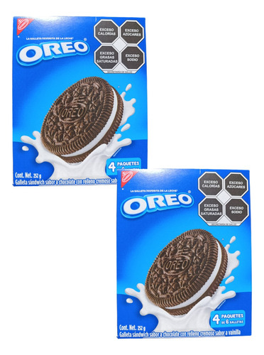 Galleta Oreo Chocolate 12pack De 6pz C/u Relleno Vainilla