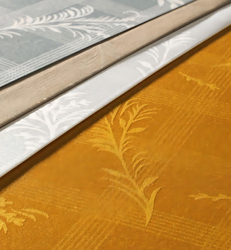Toalha De Mesa Karsten Jacquard Ramália Amarelo 8 Lugares