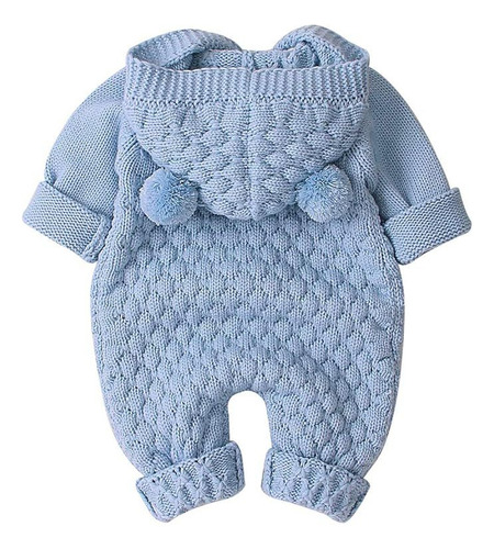 Mameluco De Punto Con Capucha Para Bebé Recién Nacido Y Niña