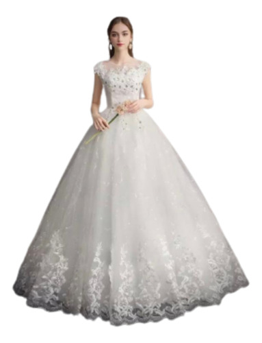 Vestido Novia Boda Princesa Diamante 2024 Talla 12 Ajustable