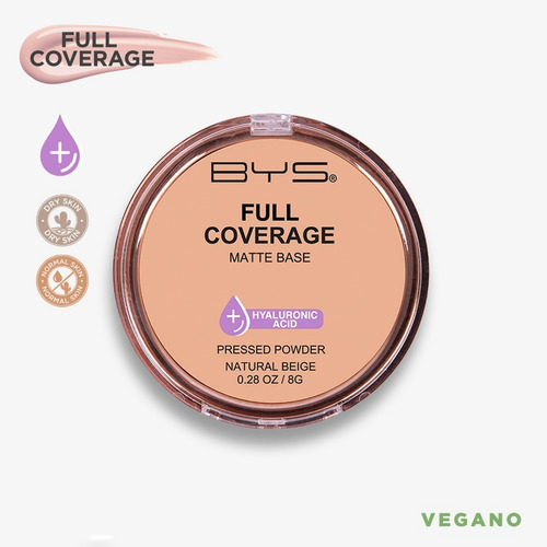 Imagen 3 de 5 de Polvo Compacto De Alta Cobertura Light Beige Bys Original