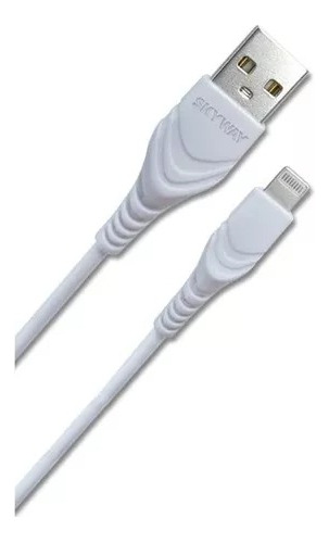 Cable Usb Compatible Con iPhone 1 Metro 2.4a Carga Rapida Color Blanco