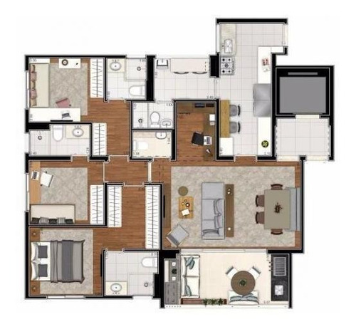 Imagem 9 de 15 de Apartamento Para Venda Em São Paulo, Vila Leopoldina, 4 Dormitórios, 2 Suítes, 4 Banheiros, 3 Vagas - Cap1658_1-1180219